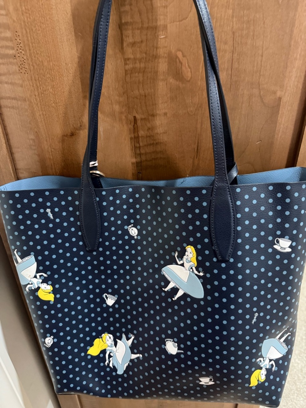 Disney x Kate Spade New York Alice in Wonderland reversible tote bag wallet - Picture 12 of 12